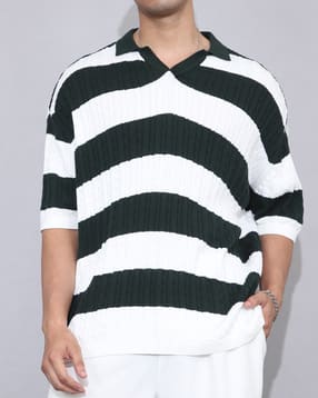 Shein Drop Shoulder Self Design Colour-Blocked Polo Tshirt-picture-47