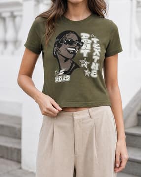 Shein Short Sleeve Graphic Chest Print Crew Tshirt-picture-47
