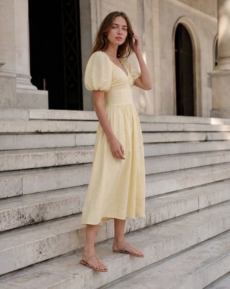 shein flare dress SHEIN Clasi Romantic Jacquard Tie-Waist Flare Dress