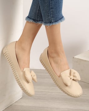 Shein Women Ridged Outsole Bow Detail Moccasins Shoes-picture-36