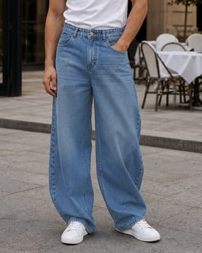 Shein Low Rise Fly with Button Closure Mid Wash Jeans-picture-13