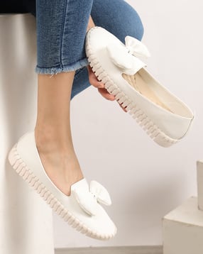 Shein Women Ridged Outsole Bow Detail Moccasins Shoes-image-30