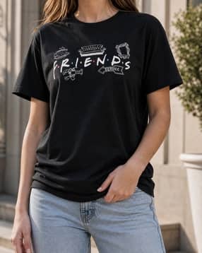 Shein Short Sleeve Friends Chest Print Crew Tshirt-picture-40