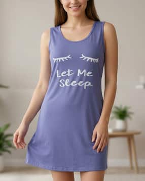 Shein Sleeveless Typographic Chest Print Nightshirt-picture-12