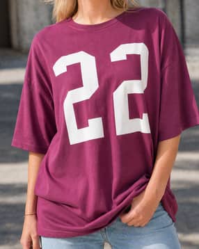 Shein Drop Shoulder Numeric Chest Print Crew Tshirt-picture-36