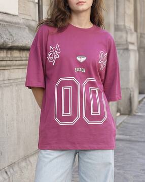 Shein Drop Shoulder Numeric Front Print Crew Tshirt-picture-45