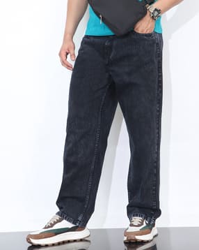 Shein Baggy Fit Full Length Fly With Button Closure Stone Wash Jeans-picture-51