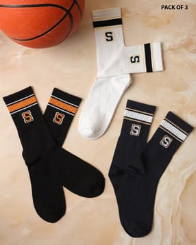 Shein Men Combo of 3 Typographic Print Athletic Socks-picture-13