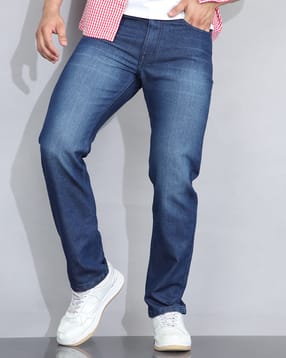 Shein Full Length Fly With Button Closure Mid Wash Jeans-picture-51
