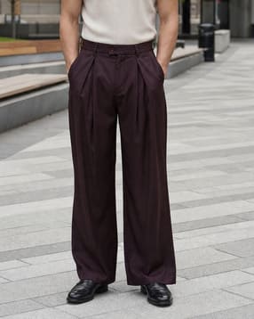 Shein Full Length Fly With Button Closure Pleated Pant-picture-40