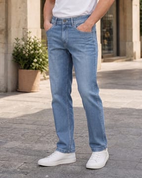 Shein Shein Men Ankle Length Mid Wash Jeans
