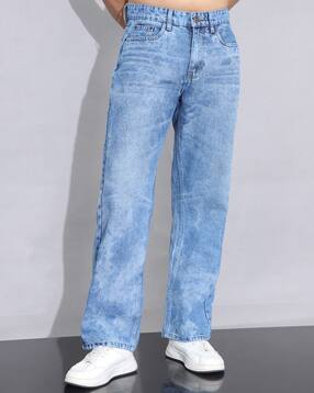 Shein Full Length Fly With Button Closure Stone Wash Jeans-picture-20