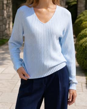 Shein Medium Length Full Sleeve Ribbed Pullovers-picture-53