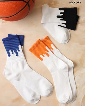 Shein Men Combo of 3 Colour Block Everyday Socks-picture-38
