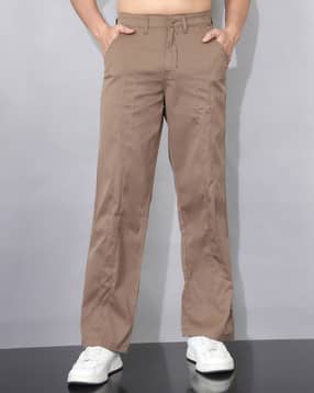 Shein Full Length Fly With Button Closure Panelled Pants-picture-20