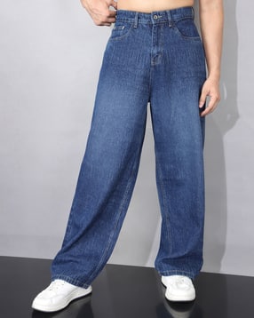 Shein Full Length Fly With Button Closure Mid Wash Jeans-picture-41