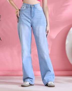 Shein Full Length Fly With Button Closure Mid Wash Jeans-picture-20