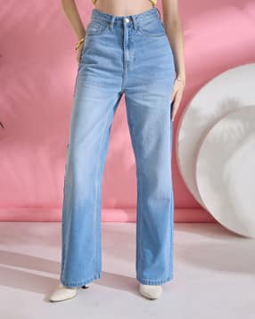 Shein Full Length Fly With Button Closure Mid Wash Jeans-picture-16