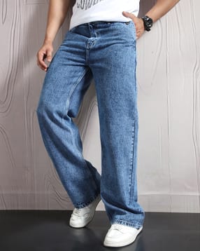Shein Full Length Fly With Button Closure Stone Wash Jeans-picture-29