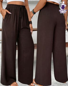 shein plus Plus Size Women Full Length Elasticated Drawstring Waist Pant-picture-31