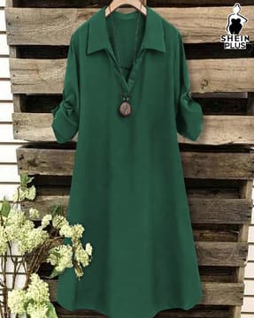 dark green shirt dress Buy Friends Like These Khaki Green Petite Long Sleeve Button Through Collar Midi Shirt Dress from Next USA