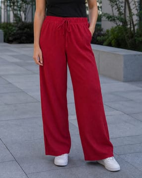 Shein Full Length Elasticated Drawstring Waist Textured Pants-picture-17