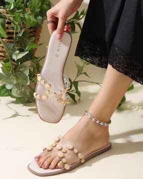 Shein Women Open Toe Embellished Slip On Sandals-picture-39