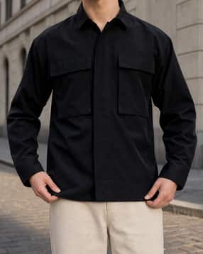Shein Spread Collar Full Sleeve Shirt With Chest Pocket-picture-25