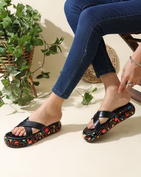 Shein Women Criss Cross Multi Strap Floral Platform Sandal-picture-14