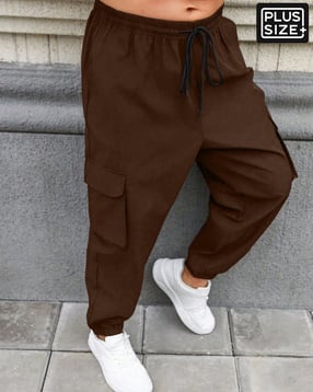 shein plus Plus Size Men Ankle Length Elasticated Drawstring Waist Joggers-picture-16