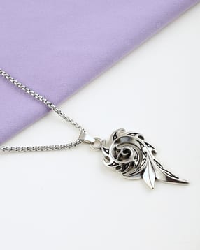 Shein Men Silver Lobster Closure Graphic Design Pendant Chain-image-39