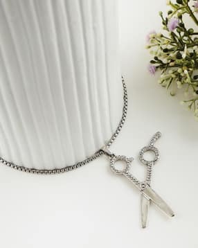 Shein Men Silver Lobster Closure Textured Scissor Pendant Chain-picture-41