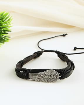 Shein Men Slide Knot Closure Angel Wing Design Wristband-picture-50