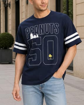 Shein Men Drop Shoulder Peanuts Front Print Crew Tshirt-picture-53