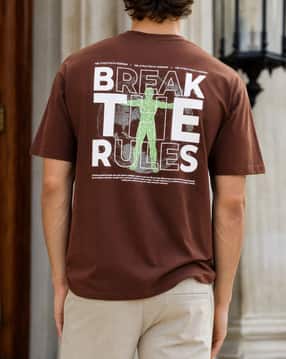 Shein Men Short Sleeve Typographic Back Print Crew Tshirt-picture-16