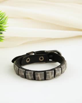 Shein Men Buckle Closure Geometric Metal Accent Wristband-picture-36
