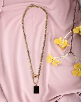 Shein Men Gold Rectangular & Ring Pendant Multistrand Chain-picture-10