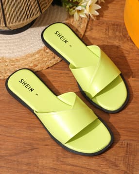 Shein Women Open Toe Overlay Strap Detail Slip On Sandals-picture-40