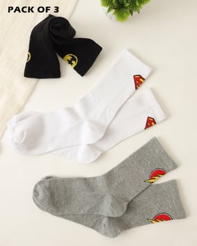 Shein Men Combo of 3 DC Comics Print Everyday Socks-image-11