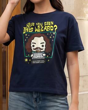 Shein Short Sleeve Harry Potter Chest Print Crew Tshirt-picture-31