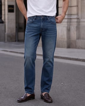 Shein Shein Men Full Length Mid Wash Jeans
