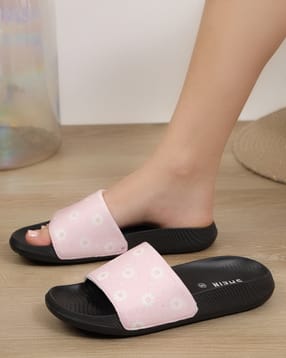 Shein Women Open Toe Floral Print Flatform Slides-picture-31