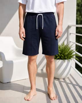Shein Men Elasticated Drawstring Waist Pintuck Lounge Shorts-picture-11