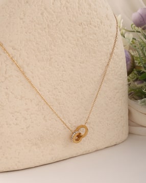 Shein Women Gold Intertwined Ring Pendant Necklace-picture-24