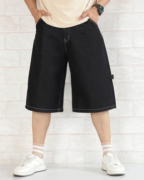Shein Men Knee Length Carpenter Style Denim Shorts-picture-32