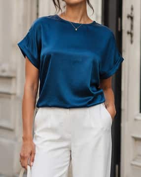 Shein Women Medium Length Extended Sleeve Shimmer Top-picture-37