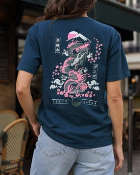 Shein Women Short Sleeve Graphic Back Print Crew Tshirt-picture-17