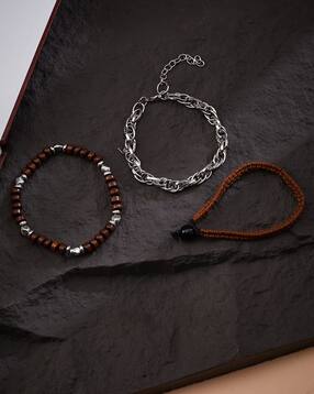 Shein Men Combo Of 3 Interlock Chain Design Wristband-picture-24