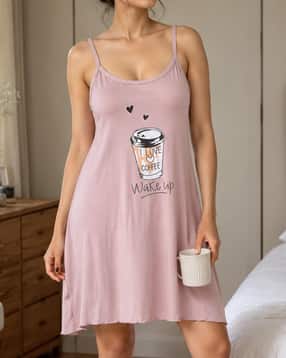 Shein Women Spaghetti Strap Graphic Chest Print Mini Chemise-picture-47