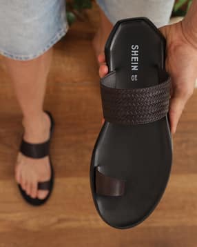 Shein Men Textured Open Toe Ring Flip Flop-picture-43